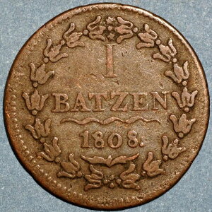 1808 �X�C�X�̏B �A�[���K�E �o�b�c�F�� KM# 9.1
