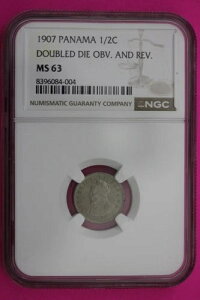 1907 MS 63 �p�i�} �_�u���_�C Obc & Rev 1/2 Centesimo NGC �F��O���[�h 590