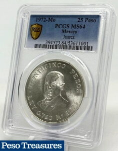 1972�N ���L�V�R 25�y�\�E�t�A���X -PCGS MS64 BU ��� .720 �ǎ� - ���ʔ��s
