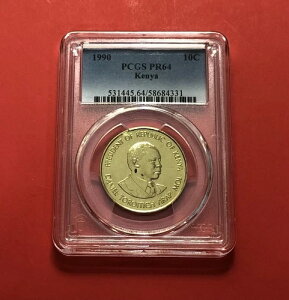 Kenya-1990-Outstanding UNC 10 �Z���g�R�C�� PCGS PR64 �����t��...���A-