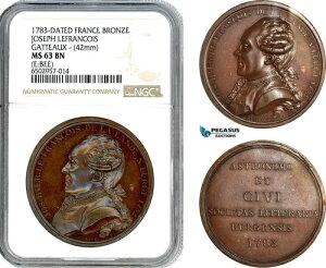 AI546�A�t�����X�A�u�����Y���_�� 1783�A�W�F���[���E���t�����\���A�V���w�ANGC MS63BN