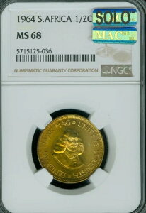 1964�N ��A�t���J 1/2�Z���g NGC MS68 �\�� �ō����O���[�h MAC �X�|�b�g���X *