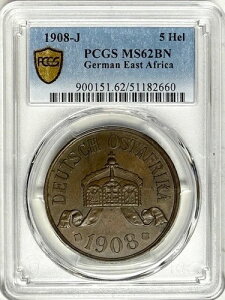 �h�C�c���A�t���J - ���B���w���� 2 �� - 5 �w���[ 1908-J - Km-11 - PCGS MS62BN - ��!