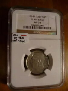 �C�^���A 1924R 50�Z���g �v���[���G�b�W NGC �O���[�h AU55 SKU# 27836