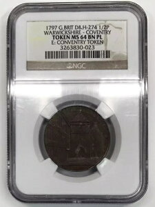 1797�N G.B. �E�H���b�N�V���[ �R�x���g���[ D&H-274 �n�[�t�y�j�[ �R���h�� �g�[�N�� NGC MS-64 BN PL
