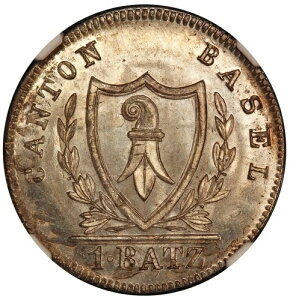 1826�N �X�C�X �o�[�[�� 1 ���� �o�b�c�F�� �R�C�� - NGC MS 67 - TOP POP-1