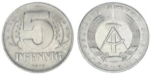 GDR 5 Pfennig 1975 A Nickelprobe Magnetic 2,59g�B Xf-Bu 75890