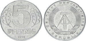 Ddr 5 Pfennig 1975 �T���v�� �N���[���X�`�[�� VZ 64726