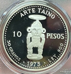 1975�N �h�~�j�J���a�� �v���[�t �V���o�[ 10�y�\ �^�C�m�A�[�g KM-38 PCGS PR 68 DCAM