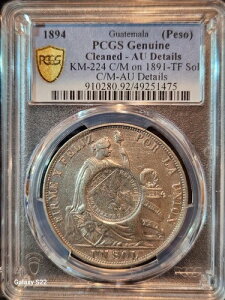 1894�N�O�A�e�}���i�y�\�jPCGS AU�ڍ� KM-224 C/M on 1891-TF Sol C/M-AU�ڍ�