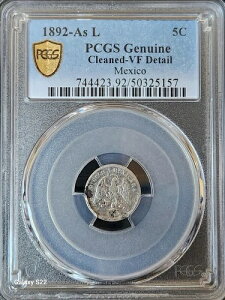 1892-As L 5 Centavos Alamos�A���L�V�R PCGS Genuine-VF Detail 13k Mintage Key-Date