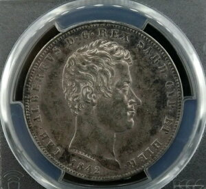 1842�N P 5 ���� �C�^���A �T���f�[�j�� �A���J�[ PCGS AU 53