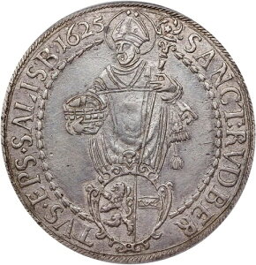 1625 Salsburg Paris Von Lodron Silver TALER KM87 DAV-3504 PCGS AU �ڍ�