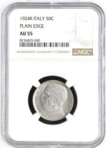 �C�^���A ���B�b�g�[���I�E�G�}�k�G�[��3�� 50 Centesimi 1924-R �v���[���G�b�W AU55 NGC �L�[���t!