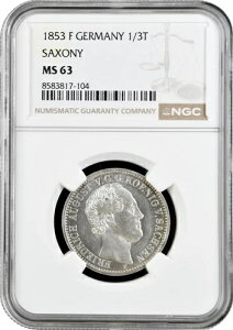 �U�N�Z�� 1/3�^�[���[ 1853 F�ANGC MS63�A�u�t���[�h���q�E�A�E�O�X�g2���i1836�N - 1854�N�j�v