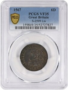 1567�N �C�M���X 6�y���X S-2599 VF35 PCGS