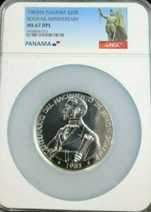 1983�N �p�i�} �V���o�[ 20�o���{�A �{���o���L�O NGC MS 67 DPL ���s�����ɏ�