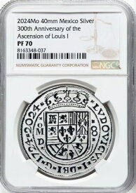 2024-Mo 米国製 シルバー 1オンス プルーフメダル NGC PR70 ウルトラカメオ ルイ1世昇天 40mm