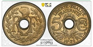 1920 �t�����X �p�^�[�� 5 �Z���g �G�b�Z�C PCGS SP65