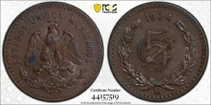 1924-Mo PCGS AU58 |���L�V�R �E�� �Z���^�{ 5c �R�C�� #33404A