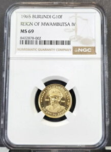 1965 �u�����W �S�[���h 10 �t���� �������u�c�@ IV NGC MS 69 ���A �g�b�v �|�b�v