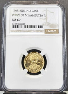 1965 �u�����W �S�[���h 10 �t���� G10F ���C�� �I�u �������u�c�@ IV NGC MS 69 ���A �g�b�v �|�b�v