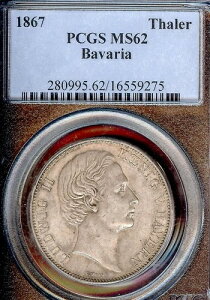 �h�C�c���B �o�C�G���� 1867�N �^�[���[�ݕ� �^�[���[ PCGS MS 62 VZ/F.STG UNC ���[�g���B�q2��