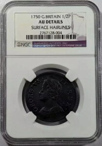 1750�N �C�M���X ���� 1/2�y�j�[ NGC AU-50 �\�ʃw�A���C��