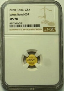 2020�N �c�o�� 2�h�� �W�F�[���Y�E�{���h 007 0.5g .9999 ������ NGC MS70