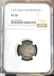 1705�N �f���}�[�N �V���o�[ 8 �X�L�������O �t���f���b�N4�� �Z NGC VF 30 �� �O���[�g�R�C��