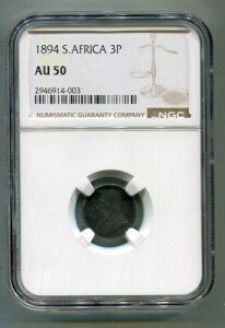 ��A�t���J 3�y���X 1894 NGC AU 50 �G�N�X�g�����A ���ɗǂ� KM-3 lotnov3480