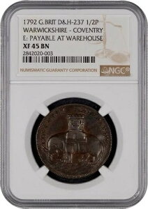 1792�N ���f�B�E�S�f�B�o �E�H���b�N�V���[ D&H-237 �R�x���g���[ �n�[�t�y�j�[ NGC XF45 2842020-003