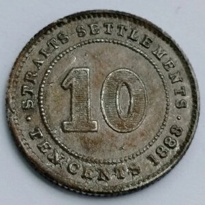 ���A 1888�N �X�g���[�g �Z�g�������g �N�C�[�� �r�N�g���A 10�Z���g �V���o�[�R�C�� KM#11-