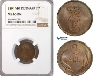 AG724�A�f���}�[�N�A�N���X�`����9���A2 Ore 1894 VBP�A�R�y���n�[�Q���ANGC MS65BN�A�l��3/0