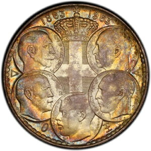 MS64 1963�N �M���V�� �t�@�C�u�L���O�X �V���o�[ 30�h���N�} PCGS- ���C���{�[�g�[���i�_�[�N�g�D���[�r���[�j