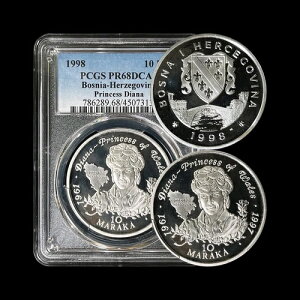 �{�X�j�A�B1998�N�A10�}���N�A�V���o�[ - PCGS PR68 - �g�b�v�|�b�v?? �_�C�A�i��