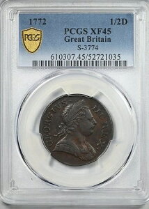 1772�N �C�M���X 1/2D �n�[�t�y�j�[ PCGS XF45 S-3774