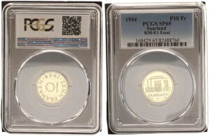 �U�[�������g 10�t���� 1954�N �T���v���܂���ESSAI PP �����v���[�g PCGS SP65 102923