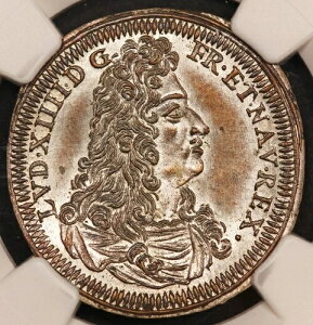 1643-1715 �t�����X �j�������x���N ���C 14 �� Rechenpfennig Jeton - NGC MS 65 - F-12961