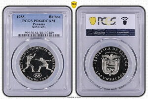 �p�i�} Cu-Ni �v���[�t 1 �o���{�A�R�C�� 1988�N X#5 �t�F���V���O PCGS PR64 �g�b�v�|�b�v??
