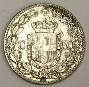 �C�^���A 1889R 50 Centesimi ��� a/EF �ڍ� �����Ȍ��Ƌ�E�H�b�V��