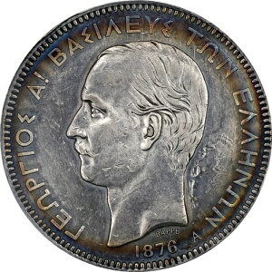1876-A �M���V�� �W���[�W1�� ��� 5�h���N�} PCGS AU �ڍ� KM46 �p��������