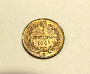 �C�^���A 1867-M 1 Centesimo Au �ÑK