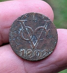 �I�����_�̃l�[�f�������g VOC 1 Duit 1802 �w���_�[�����g �j���[���[�N �y�j�[ �� ���t Coin_Z23
