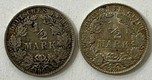 1905-A & 1916-D 1/2�}���N �h�C�c�鍑 �h�C�c - ���2�� - ���B���w����2��