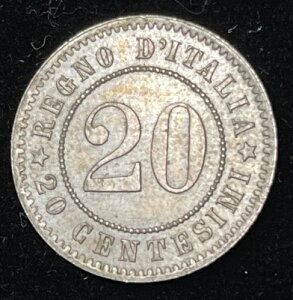 1894 KB �C�^���A 20 Centesimi �R�C�� ��ԗǍD �����l