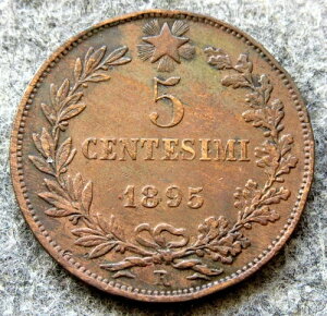 �C�^���A �E���x���g1������ 1895 R 5 CENTESIMI�A�� �ǎ� km# 31
