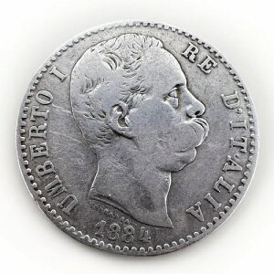 �C�^���A 2���[�� 1884�E���x���gI�V���o�[KM#23 9.74gr A147-