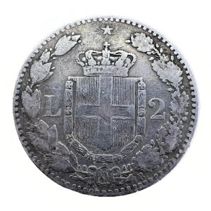 �C�^���A 2���� 1881�N �E���x���g1�� �V���o�[ KM#23 9.75gr A149
