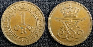 �f���}�[�N �t���[���N8�� �� 1907 1 �z�� ��v���t Ch UNC KM# 804 (23 103)